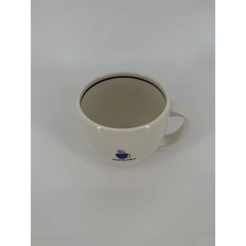 Starbucks Barista 2003 White Blue Abbey Coffee Tea 12oz Mug Cup New No Tags